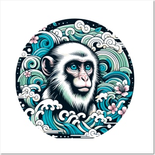 Japanese style monkey Posters and Art